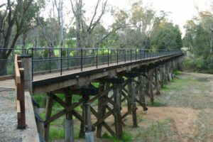 The southern end of the trail is at the railway bridge at Nannup