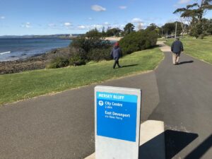 Out of Devonport the trail right along the edge of Bass Strait (2020)