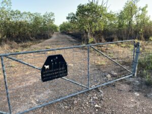 Livestock gate along the Mulgara Rd to Livingstone Rd section (2020-10)