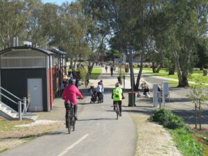 The Angaston station area has been transformed by the Council into a recreation centre for the community (2020)
