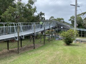 Shared bridge over Forest Rd, Ferntree Gully, now has FRP grating surface [2023]