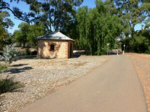 steam train pump house next to Davidson Reserve pond 2020