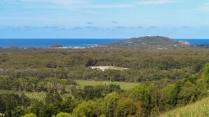 Looking from the rail corridor above Byron Bay towards the famous lighthouse (2016)