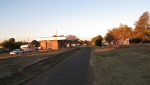 Wondai must have been an important operation centre at the end given its large and relatively new railway station building. Popular with caravanners. [2018]