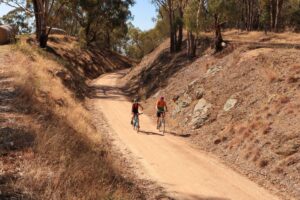 Approaching Trawool from Granite, the rail trail passes through the Trawool Valley where it runs parallel with the scenic Goulburn River (Ross Vaughan 2019).
