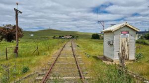 Cooma station begins just around the bend. [2021]