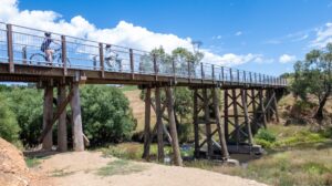 The Mannus Creek Bridge, north of Glenroy Station, is largest on the trail [2021]