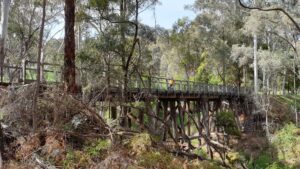 The Koetong Creek bridge is one of five restored by volunteers (2019)