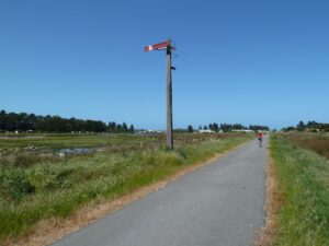 The railway signal near Port Fairy. The last few kilometres are sealed.