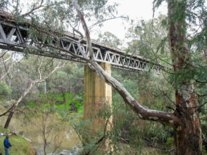 The impressive bridge over the Goulburn River at Murchison. This would be part of a future extension to Murchison East.