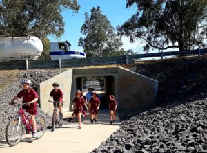 The rail trail passing safely under the busy highway at Axedale [Garry Long, 2019]