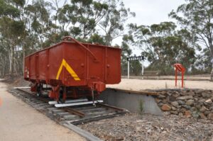 The Friends of the Bendigo Kilmore Rail Trail have put a huge amount of work into recreating Axedale station and restoring a once ubiquitous goods wagon [Colin Scott 2020]
