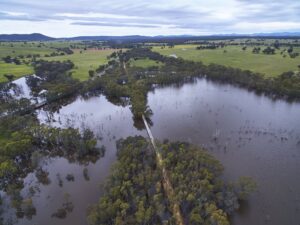 Lake Eppalock at 100% when the rail trail is still passable, it is not when the lake gets higher. [Graham Hosking / Heathcote Tourism and Development, 2016]