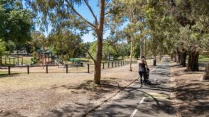Watch the kerbs on the path in Boroondara Park, East Camberwell (2020)