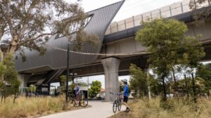 The impressive Hughesdale station at the end of the rail trail [2020]