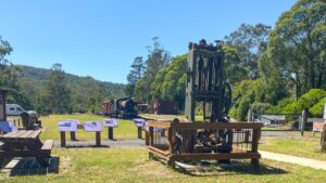 The Noojee Railway precinct is well worth a visit with replica station and a steam locomotive along with other heritage items [2023]