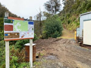 Northern entrance to the railway reserve is steep and uninviting [2022]