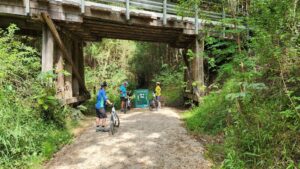The current end point of the rail trail at Wooyong Rd Crabbes Creek [2023]. We look forward to it extending onto Mullumbimby.