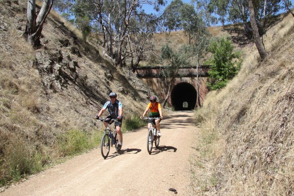Charity bike ride along the Great Victorian Rail Trail