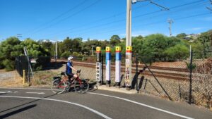 Example of the comprehensive signage along the rail trail here at the northern start near Marino Rocks station [2024]