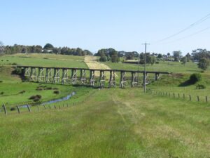 A low level crossing is planned to go around the Grange Burn Creek bridge on the outskirts of Hamilton. [2011]