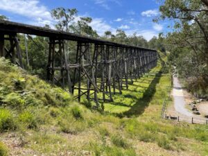 The impressive Stony Creek bridge is a landmark. [Rob McDowell 2024]